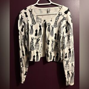 Tristan Cream and Black Mannequin Print Sweatshirt